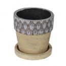GEOMETRIC POT ROUND-A M GRAY プランター テラコッタ 直径13