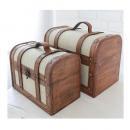 サンジュートケース2点セット アンティーク調 トランク おしゃれ 収納 ディスプレイ 幅23-28