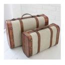 サンジュートトランク2点セット アンティーク調 トランク おしゃれ 収納 ディスプレイ 幅38-45