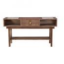 "DARCEY'' PINE CONSOLE GLASS TOP コンソール 木製 高さ73.6