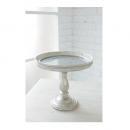 レーストップ・ミラーコンポート アンティーク調 シャビー ホワイト おしゃれ ディスプレイ 直径23