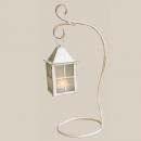 アンティークアイボリースタンド付ランタン 組み立て式(差し込み)　ヨーロピアン レトロ ヴィンテージ