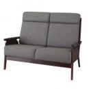 ソファ ハイバック 2人掛 天然木 ファブリックソファ 布 グレー 重厚感 おしゃれ 椅子 幅126