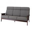 ソファ ハイバック 3人掛 天然木 ファブリックソファ 布 グレー 重厚感 おしゃれ 椅子 幅181