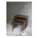 ネストテーブル3点セット 机 アンティーク調 おしゃれ ブラウン ヨーロピアン調 台 S M L