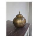 アルミジャー ポット 蓋付き 壺 アンティーク調 ゴールド 金色 アラビアン おしゃれ 置物