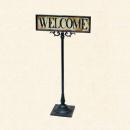 WELCOME アンティーク ボード プレート シャビー レトロ ガーデニング 玄関 店舗 ヴィンテ