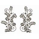 ウォールデコ リーフモチーフのアイアンオアシス アンティークインテリア DIY アシンメトリー2P