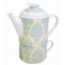 ティーポットマグ バタフライ ダマスク おしゃれティータイム エレガントブルー ギフトプレゼント