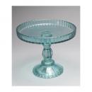 ガラススタンド(ブルー) L アンティーク調 ガラス コンポート クリア おしゃれ 上品 直径21