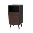 シンプルモダンチェスト 4段 おしゃれ 引き出し ダークブラウン 茶 ウッド 丸みのある