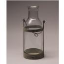 ミルクボトルランタン アンティーク調 おしゃれ 照明 ランプ 蝋燭 ディスプレイ ガラス 高さ30