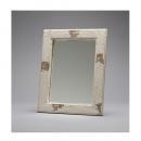 ミラー ホワイト アンティーク調 おしゃれ 木製 シャビー 鏡 ナチュラルテイスト 高さ24