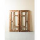 窓扉 木製 ミディアムブラウン アンティーク調 シャビー 窓 おしゃれ 飾り 高さ85