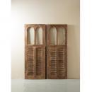 窓扉 木製 ミディアムブラウン アンティーク調 シャビー 窓 おしゃれ 飾り 高さ132