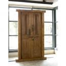 ドア 木製 ミディアムブラウン アンティーク調 シャビー 窓 おしゃれ 飾り 高さ208