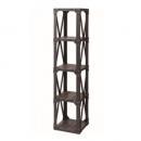 スリムラック4D 天然木 ダークブラウン シック 棚 ヴィンテージ調 高さ153