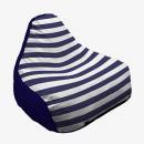 ポップバッグソファー ネイビーボーダー 真空パック ウレタンがふくらんでモコモコふわふわ 可愛い