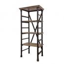 アカシア×アイアン4段シェルフS 木製 ブラック シンプル アンティーク調 温かみ 高さ143