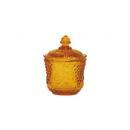 ガラス キャニスター ポット 小物入れ グレープ葡萄 蓋付き アンバー アンティーク ディスプレイ