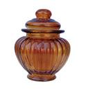 ガラス キャニスターA 小瓶 ポット ブラウン茶 蓋 おしゃれ 小物入れ ディスプレイ 4個セット