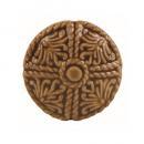 セラミックノブ 3個セット 陶器 アンティーク調 綺麗 フラワー ミディアムブラウン DIY 直径4