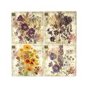 タイルコースターフラワー04 アンティーク 花 ナチュラル おしゃれディスプレイ 4枚セット