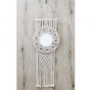 マクラメミラータペストリー 鏡 ホワイト おしゃれ インテリア雑貨 かわいい 高さ80