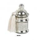 タッセル付ガラスキャニスター ベージュ 2個セット アンティーク調 おしゃれ 小物入れ 高さ14