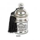 タッセル付ガラスキャニスター ブラック 2個セット アンティーク調 おしゃれ 小物入れ 高さ14