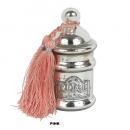 タッセル付ガラスキャニスター ピンク 2個セット アンティーク調 おしゃれ 小物入れ 高さ14