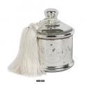 タッセル付ガラスキャニスター ベージュ 2個セット アンティーク調 おしゃれ 小物入れ 高さ12