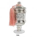 タッセル付ガラスキャニスター ピンク 2個セット アンティーク調 おしゃれ 小物入れ 高さ20