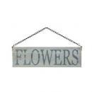 ウッデンドアプレートB 木製 アンティークレトロ FLOWERS 店舗カフェガーデニング インテリア