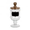 脚付ガラスキャニスター 2個セット クリア アンティーク調 おしゃれ 小物入れ 高さ20