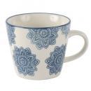 ハンドスタンプセラミックマグ(フラワー) 2個セット カップ ホワイト おしゃれ 陶器 直径9.5