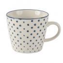 ハンドスタンプセラミックマグ(ドット) 2個セット カップ ホワイト おしゃれ 陶器 直径9.5