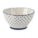 ハンドスタンプセラミックボウル(ドット) 2個セット ホワイト おしゃれ 陶器 直径15
