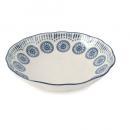 ハンドスタンプセラミック波皿(ミックス) ホワイト おしゃれ 陶器 プレート 直径21