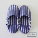 ルームシューズ ペンストライプ (L) BL 2個セット シンプル ナチュラル メンズフリー