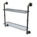 プラミング2シェルフ アンティーク 配管 壁掛け ツール アイアン 収納 棚 インダストリアル