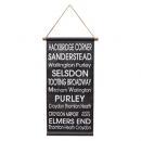 ロールサインタペストリーB アンティーク ウォールデコ 壁掛けディスプレイ インダストリアル 黒