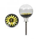 GLASS KNOB A アンティーク調 DIY ノブ イエロー アイアン ガラス 長さ7.2