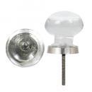 GLASS KNOB C アンティーク調 DIY ノブ クリア アイアン ガラス 長さ7.2