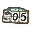 IRON CALENDAR アンティーク調 アイアン グリーン ディスプレイ おしゃれ 幅42