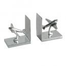 BOOKEND シルバー 飛行機モチーフ アルミニウム オシャレ かっこいい 高さ14