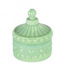 JEWELRY POT JADE グリーン ガラスケース アクセサリーケース 直径8