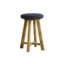 マートル スツール NA/ドットNV 椅子 北欧 かわいい 丸型 ウッド ファブリック ネイビー