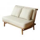 へザー ソファ NA/ストライプBE コンパクト ナチュラル 2人掛け 北欧 シンプル 椅子