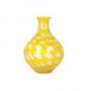 GLASS VASE ''PAVO'' S YELLOW フラワーベース 花瓶 ガラス 高さ18.5